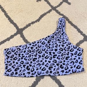 RYDERWEAR ONE SHOULDER CHEETAH PRINT BRA SIZE L !!